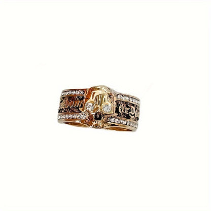 1pc Men's Jewelry Skull Punk Style Symbol Men's Ring Halloween Skull Ring Hip Hop Biker Ring