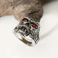 1 Luxurious Retro Skull Ring With Red Cubic Zirconia - Perfect Gift For Christmas, Anniversaries, Birthdays, And Halloween, Copper, Daily Wear, Easter