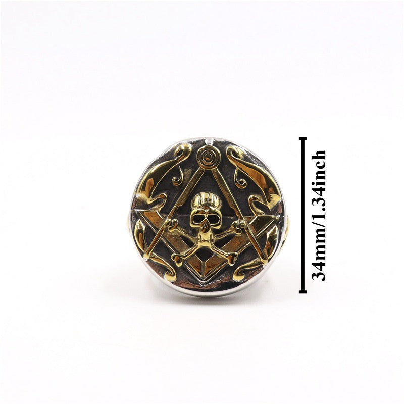 European and American fashion, popular, retro, domineering skull head AG ring, light luxury, trendy, high-end, versatile ring, suitable for daily wear, a gift for friends, boyfriends, and husbands