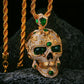 Gothic Synthetic Green Treasure Eye Skull Pendant Necklace Is A Fashionable Accessory Suitable for Both Men And Women. It Can Be Worn As A Matching Set And Makes for A Perfect Birthday, Anniversary, Or Halloween Romantic Gift