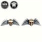 2pc925 Pure Silvery, Silvery Weight About 1g, Skull Wings Earrings, Retro Gothic Punk Style Halloween Party Earrings, Exquisite Holiday Gift