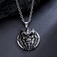 83.48gal Titanium Steel Tyrant Skull Pendant Necklace for Men - Punk Rock Gothic Hip Hop Motorcycle Jewelry with Intricate Bone & Metallic Detailing, Durable Edgy Gift for Halloween, Day of the Dead, Thanksgiving, Halloween N