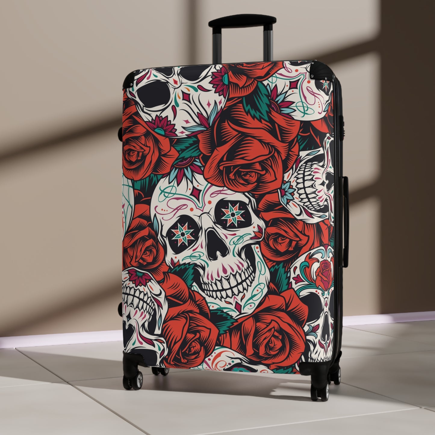 Sugar skull day of the dead mexican skull Suitcases luggage, calaveras skull luggage suitcase, skeleton Halloween suitcase luggage