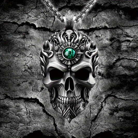 316L Stainless Steel Hell Skeleton Monk Pendant Men's Fashionable And Domineering Necklace