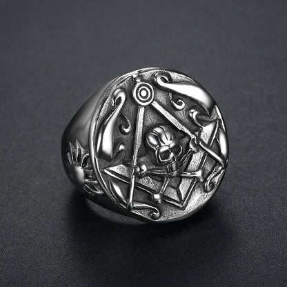 European and American fashion, popular, retro, domineering skull head AG ring, light luxury, trendy, high-end, versatile ring, suitable for daily wear, a gift for friends, boyfriends, and husbands