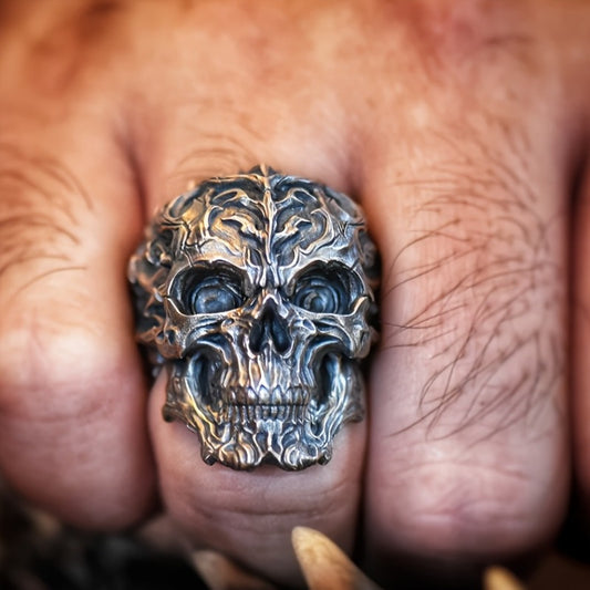 Rock Style Skull Ring with Ghostly Head Design, Perfect for Holiday Parties and Music Festivals, Engraved Ring for Men, Best for Christmas, Perfect for Thanksgiving