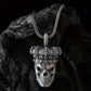 Skull Chain Necklace, Gothic Skull Silvery Necklace, Men'S Pendant, Skull Charm Necklace, Gift for Boyfriend