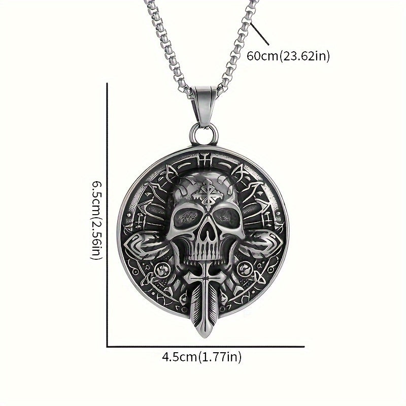 316L Stainless Steel Hell Judge Skull Men's Mighty Fashion Pendant