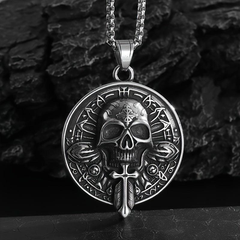 316L Stainless Steel Hell Judge Skull Men's Mighty Fashion Pendant