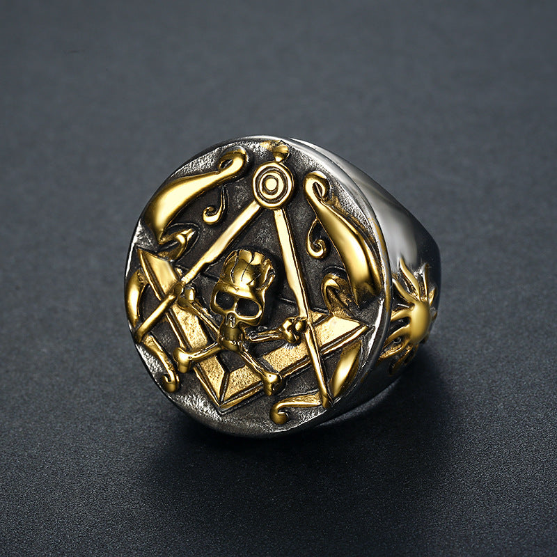 European and American fashion, popular, retro, domineering skull head AG ring, light luxury, trendy, high-end, versatile ring, suitable for daily wear, a gift for friends, boyfriends, and husbands
