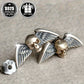 2pc925 Pure Silvery, Silvery Weight About 1g, Skull Wings Earrings, Retro Gothic Punk Style Halloween Party Earrings, Exquisite Holiday Gift