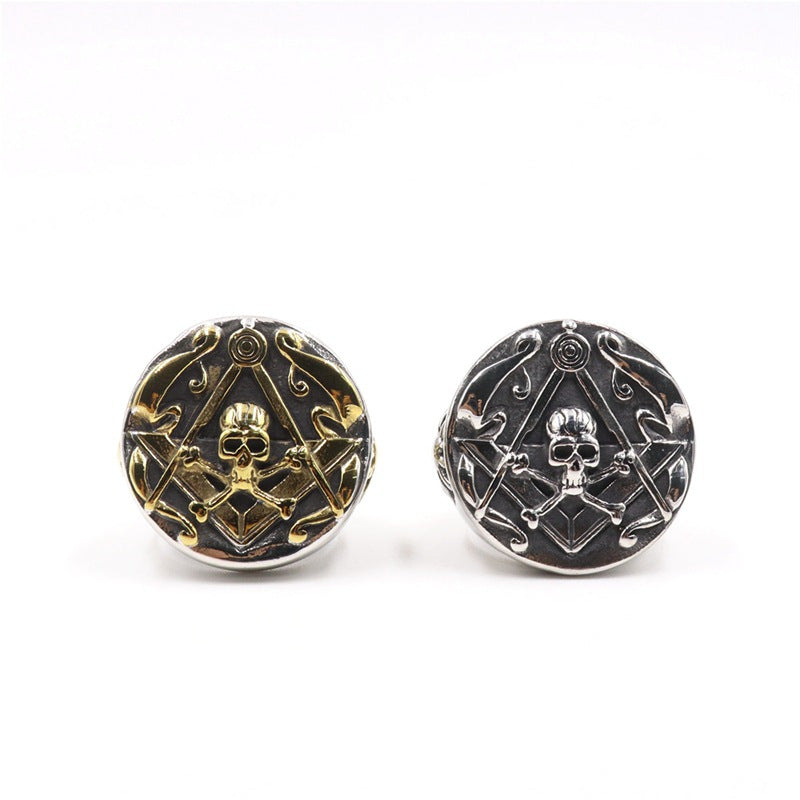 European and American fashion, popular, retro, domineering skull head AG ring, light luxury, trendy, high-end, versatile ring, suitable for daily wear, a gift for friends, boyfriends, and husbands