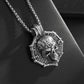 Funky Gothic Skull Pendant Necklace - 316L Stainless Steel, Plated White K, Non-Magnetic No Mosaic Jewelry for Men