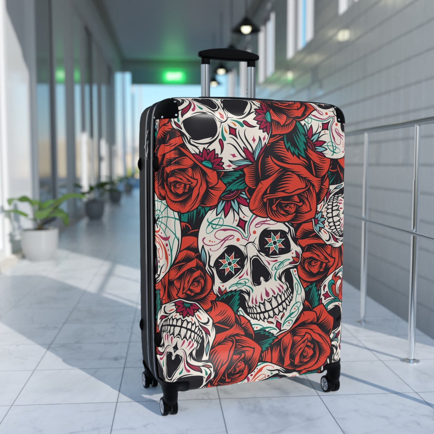 Sugar skull day of the dead mexican skull Suitcases luggage, calaveras skull luggage suitcase, skeleton Halloween suitcase luggage