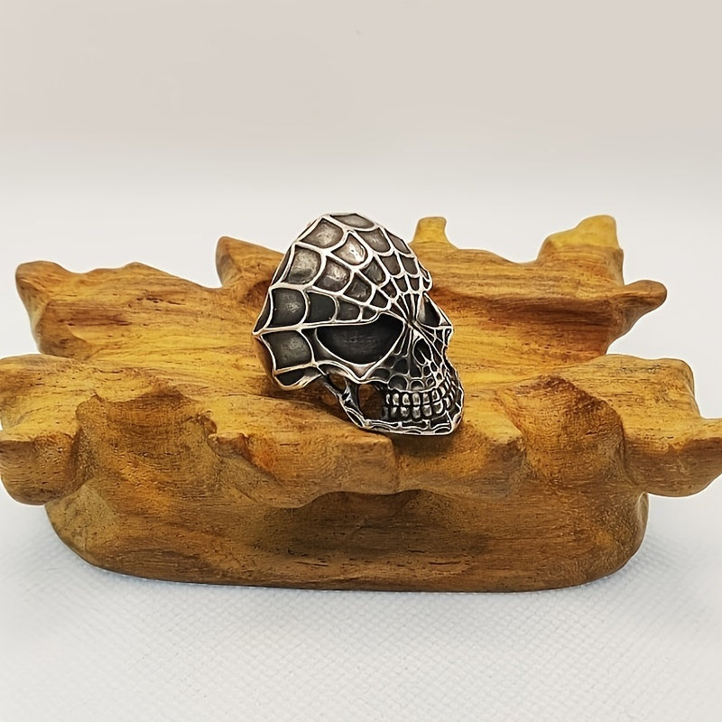 1pc Retro Trendy Skull Men's Stainless Steel Ring