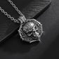 Men's Stainless Steel Gothic Skull Pendant Necklace - Hip Hop Punk Style with Intricate Design, Durable Titanium Steel Chain for Party Wear