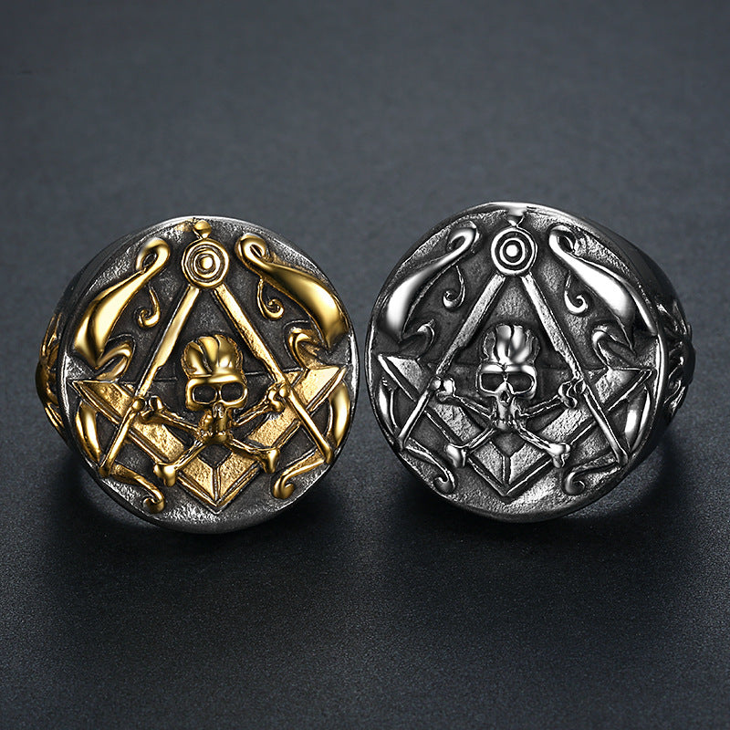 European and American fashion, popular, retro, domineering skull head AG ring, light luxury, trendy, high-end, versatile ring, suitable for daily wear, a gift for friends, boyfriends, and husbands