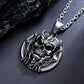 83.48gal Titanium Steel Tyrant Skull Pendant Necklace for Men - Punk Rock Gothic Hip Hop Motorcycle Jewelry with Intricate Bone & Metallic Detailing, Durable Edgy Gift for Halloween, Day of the Dead, Thanksgiving, Halloween N