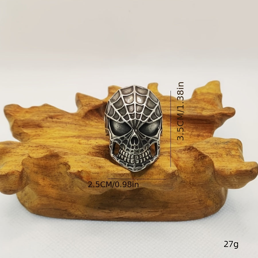 1pc Retro Trendy Skull Men's Stainless Steel Ring
