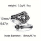 One retro gothic style skull head ring, s925 silver adjustable ring for women, suitable for daily wear, Women's jewelry gift, low allergy, silver weight 3.2g