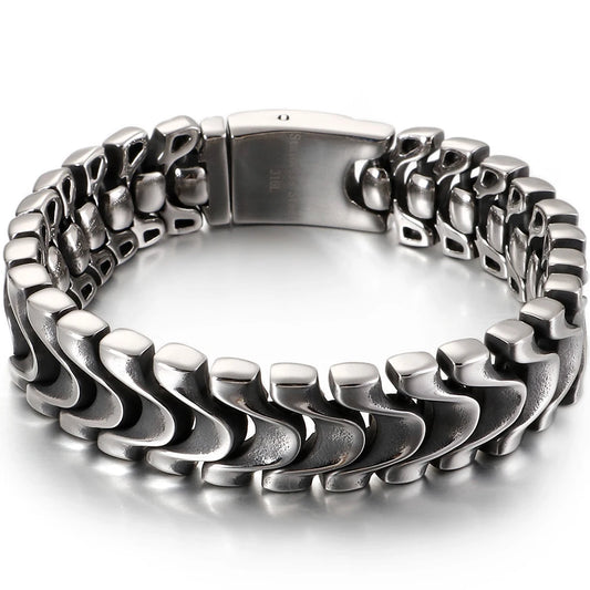 Punk Rocker Skull Bracelet For Men Cool Stainless Steel Chain Men's Bracelets Accessories Gothic Biker Jewelry Male Dropshipping