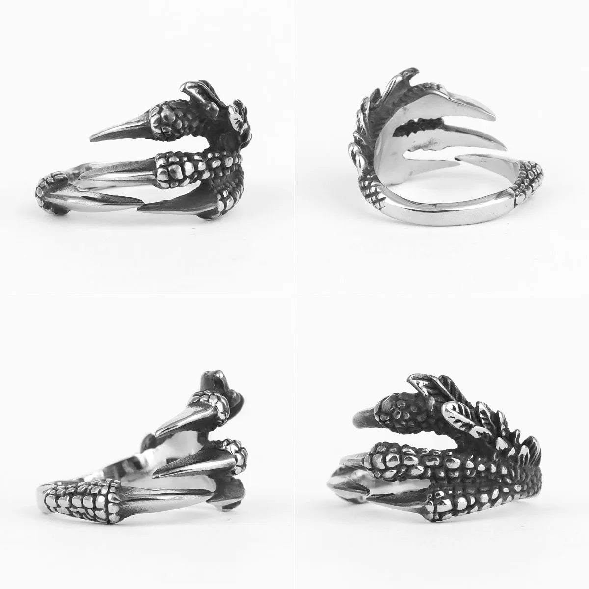 Evil Dragon Claw Stainless Steel Mens Rings Punk Hip Hop Personality for Male Boyfriend Biker Jewelry Creativity Gift Wholesale