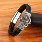 TYO Cool Style Men Leather Bracelets & Bangles Skull Owl Scorpion Snake Braided Wrap Stainless Steel Bracelets For Halloween