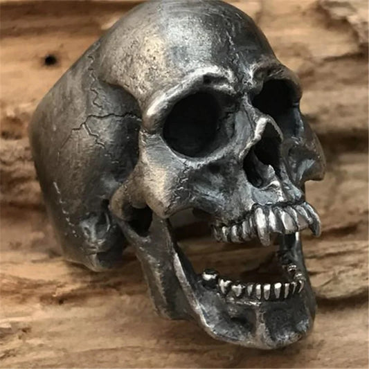 Vintage Punk Stainless Steel Skull Rings For Men Gothic Punk Horror Skull Rings Hip Hop Men Motorcycle Rock Biker Jewelry Gifts