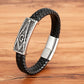 TYO Cool Style Men Leather Bracelets & Bangles Skull Owl Scorpion Snake Braided Wrap Stainless Steel Bracelets For Halloween