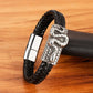 TYO Cool Style Men Leather Bracelets & Bangles Skull Owl Scorpion Snake Braided Wrap Stainless Steel Bracelets For Halloween