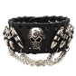 Fashion Gothic Punk Skull Metal bullet Leather Bracelet Men Bracelets & Bangles Male Arm Jewelry Red and black 2022 Accessor