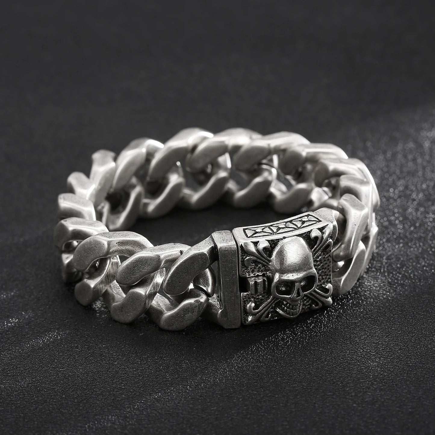 20mm Big and Heavy Chunky Cuban Chain Bracelet Men With Devil Ghost Skull Charm Vintage Magical Jewelry Best Gift For Friends