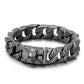 Fongten Gothic Mens Bracelets Stainless Steel Skull Franco Curb Chain Bracelet For Men Multiple Color Skeleton Armband Jewelry