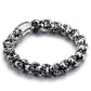 Punk Skull Bracelets Men Stainless Steel Shiny Matte Skull Charm Link Chain Brecelets Male Gothic Jewelry 2021