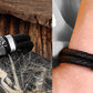 Hyperbole Men Jewelry Black Braided Leather Bracelets Stainless Steel Leahter Bracelets Cool Skull Bracelets Men Bracelet