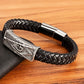 TYO Cool Style Men Leather Bracelets & Bangles Skull Owl Scorpion Snake Braided Wrap Stainless Steel Bracelets For Halloween
