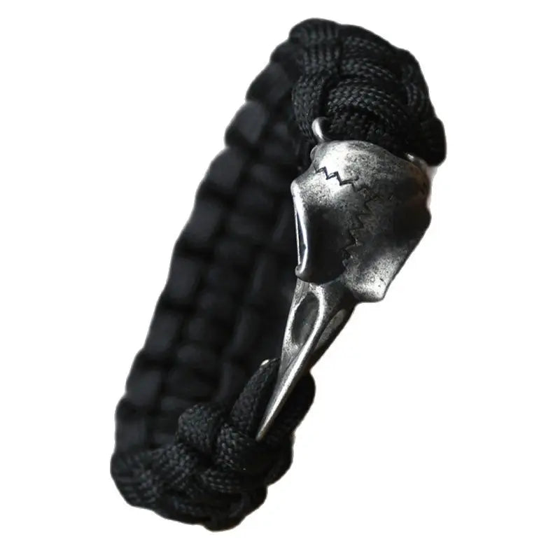 Wicca Skull Rune Bead Bracelet Odin Raven Stainless Steel Viking Bracelet Men Slavic Jewelry Vikings Accessories Vikingos Bangle