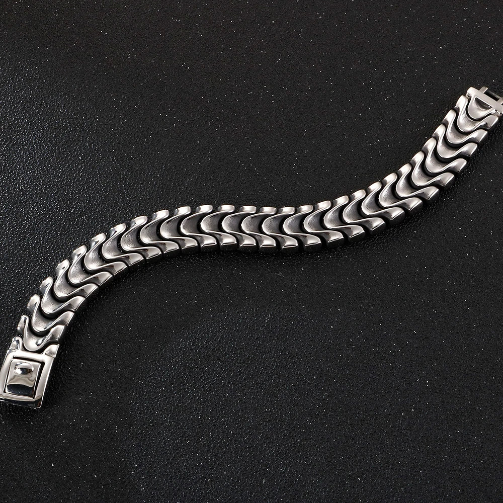 Punk Rocker Skull Bracelet For Men Cool Stainless Steel Chain Men's Bracelets Accessories Gothic Biker Jewelry Male Dropshipping