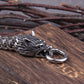 Never Fade Rock Viking Wolf Charm Bracelet Men's Stainless Steel Mesh Chain Gold Wolf Punk Jewelry without box