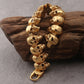 Gold Color Stainless Steel 8.6" Large Skull Hand Chain Men's Bracelets For Men Gothic Punk Rock Skeleton Biker Jewelry Polished