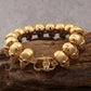 Gold Color Stainless Steel 8.6" Large Skull Hand Chain Men's Bracelets For Men Gothic Punk Rock Skeleton Biker Jewelry Polished