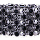 YACQ Skull Skeleton Stretch Cuff Bracelet for Women Biker Bling Crystal Jewelry Antique Silver Color Wholesale Dropshipping D07