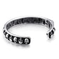 Gothic 316L Stainless Steel Biker Skull skeleton Cuff bangle bracelet 64*10mm