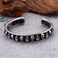 Gothic 316L Stainless Steel Biker Skull skeleton Cuff bangle bracelet 64*10mm