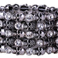 YACQ Skull Skeleton Stretch Cuff Bracelet for Women Biker Bling Crystal Jewelry Antique Silver Color Wholesale Dropshipping D07