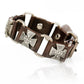 XQNI New Fashion Bangles Brand Skull Chain Leather Men's Bracelets European style Knighthood Link Charm Bracelets Jewelry.