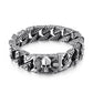 Fongten Gothic Mens Bracelets Stainless Steel Skull Franco Curb Chain Bracelet For Men Multiple Color Skeleton Armband Jewelry