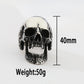 High Polish Gothic Vampire Skull Ring Heavy Skull Mens Stainless Steel Biker Rings Punk Motorcyclist Jewelry Gift Size 7-15