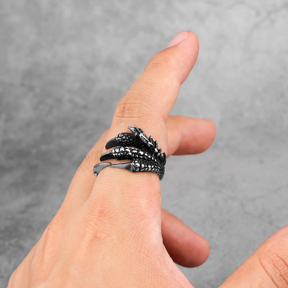 Evil Dragon Claw Stainless Steel Mens Rings Punk Hip Hop Personality for Male Boyfriend Biker Jewelry Creativity Gift Wholesale