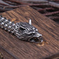 Never Fade Rock Viking Wolf Charm Bracelet Men's Stainless Steel Mesh Chain Gold Wolf Punk Jewelry without box